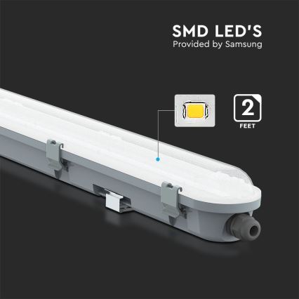 LED Technical Batten Light with SAMSUNG LED Chip / 18W / 230V / 6500K / IP65 / 60 cm