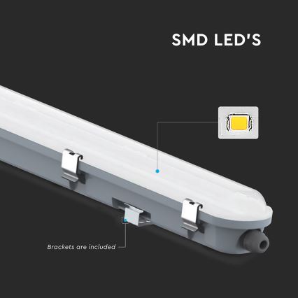 LED industrial batten light with emergency module LED/36W/230V 6500K IP65 2200 mAh 120 cm