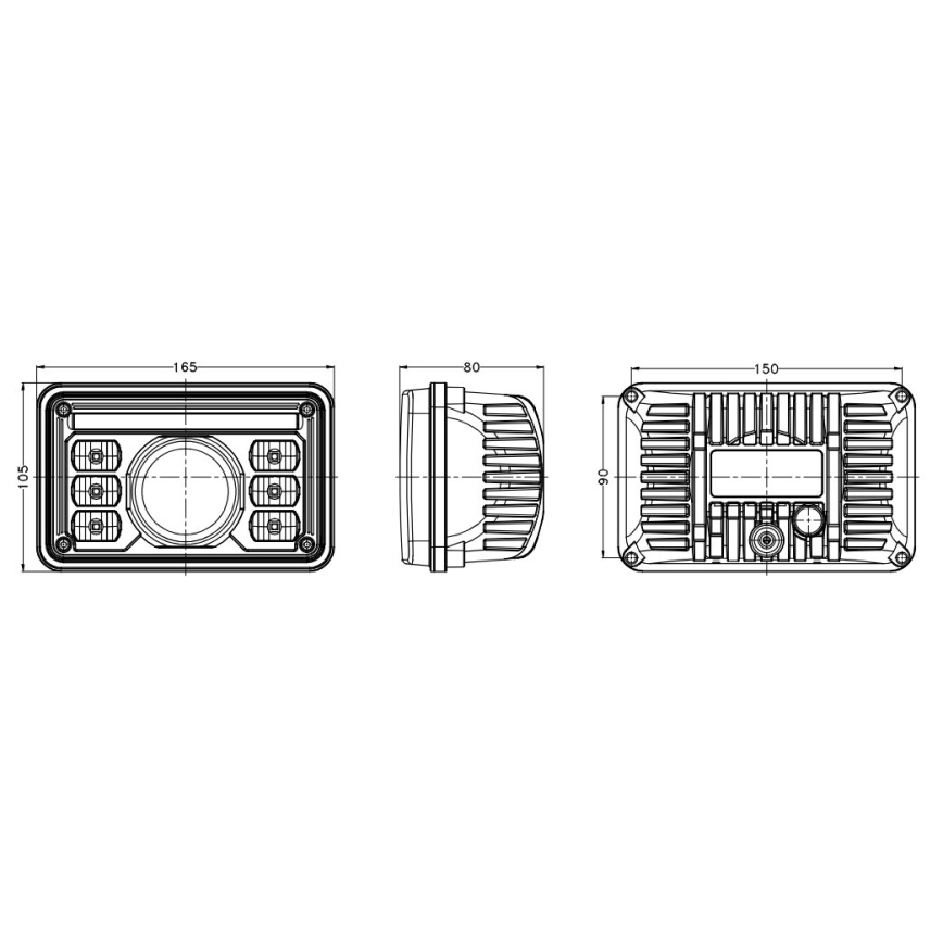 LED Tractor front light LED/69W/10-30V IP69 5700K rectangular