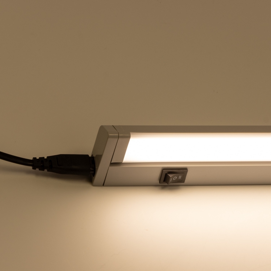 LED Under-Cabinet Light, 7.5 W, 230 V — Selectable 2700/4000 K, Grey