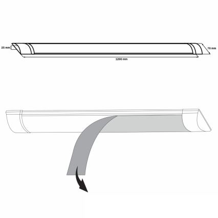 LED Under kitchen cabinet light LED/36W/230V 4000K 120 cm white