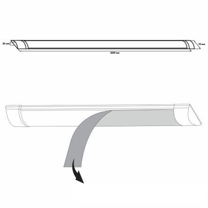 LED Under kitchen cabinet light LED/50W/230V 4000K 150 cm white