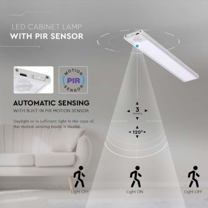 LED Under kitchen cabinet light with a sensor LED/2,5W/5V 4000K