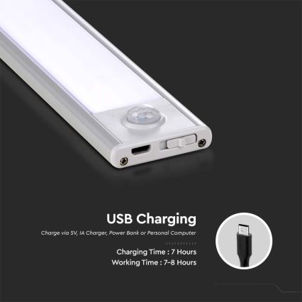 LED Under kitchen cabinet light with a sensor LED/2,5W/5V 4000K