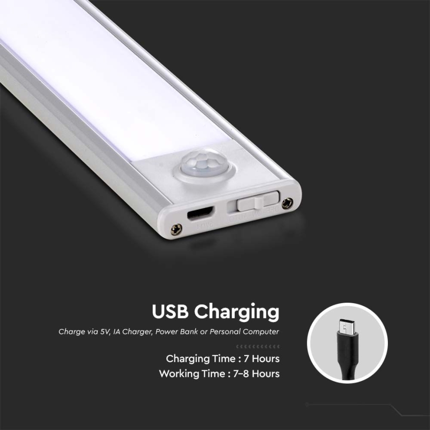 LED Under kitchen cabinet light with a sensor LED/2,5W/5V 4000K