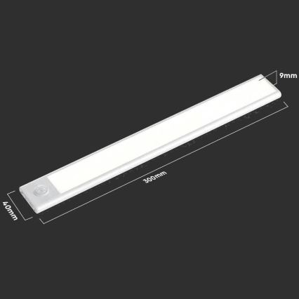 LED Under kitchen cabinet light with sensor LED/1,5W/5V 1500 mAh 4000K