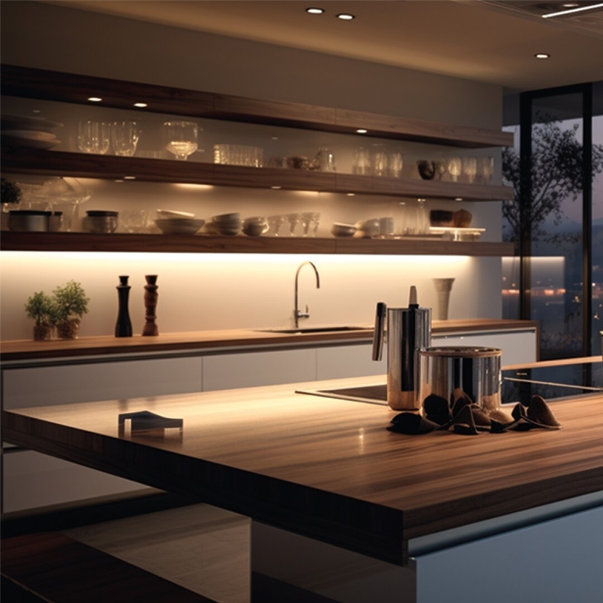 LED Under kitchen cabinet light with sockets and USB ports LED/18W/230V 4000K silver