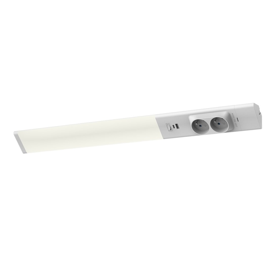 LED Under kitchen cabinet light with sockets and USB ports LED/18W/230V 4000K silver