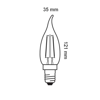 LED Vintage Filament Bulb E14/1.5W/230V 2400K - Osram
