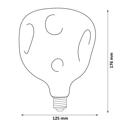 LED Vintage Filament Bulb G125 E27/2.4W/230V 1800K
