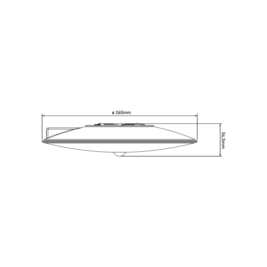 LED VISTA Outdoor Ceiling Light with Sensor, 15W/230V, Ø 26 cm, IP54, White
