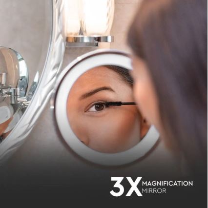 LED Wall cosmetic mirror LED/3W/6V 4xAA IP44
