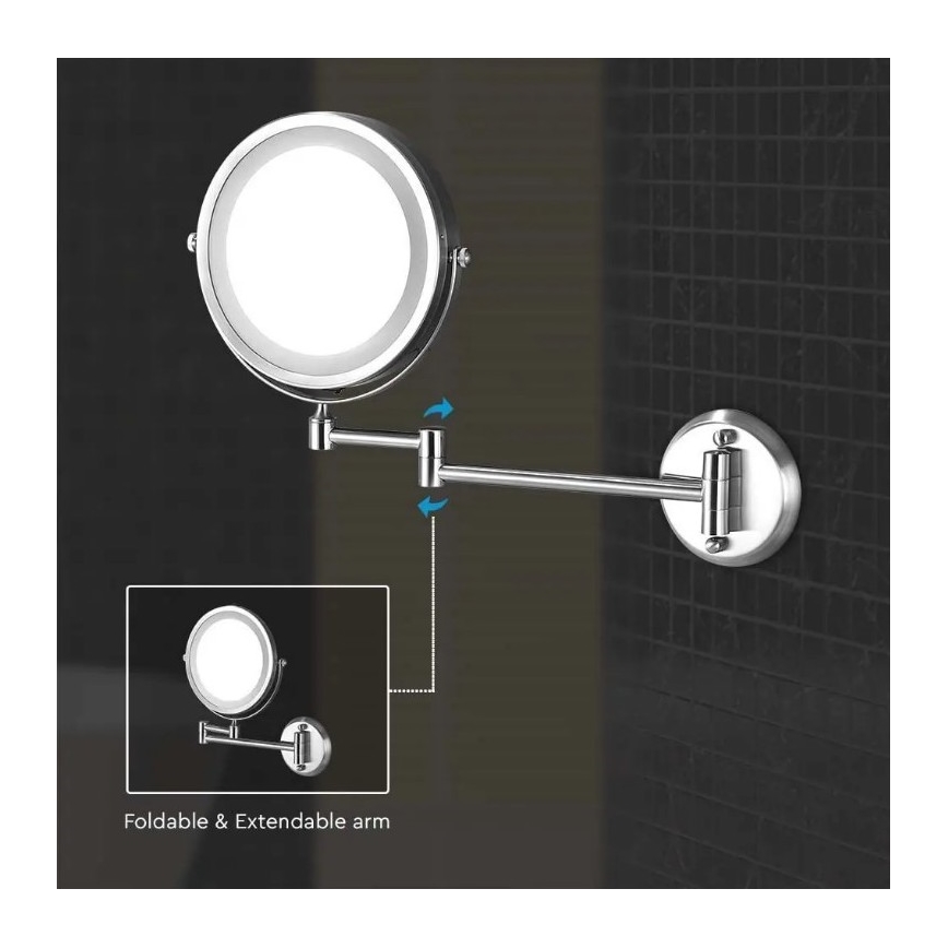 LED Wall cosmetic mirror LED/3W/6V 4xAA IP44