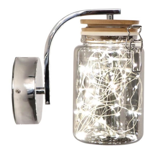 LED Wall lamp SHOCK LED/5W/230V shiny chrome/wood