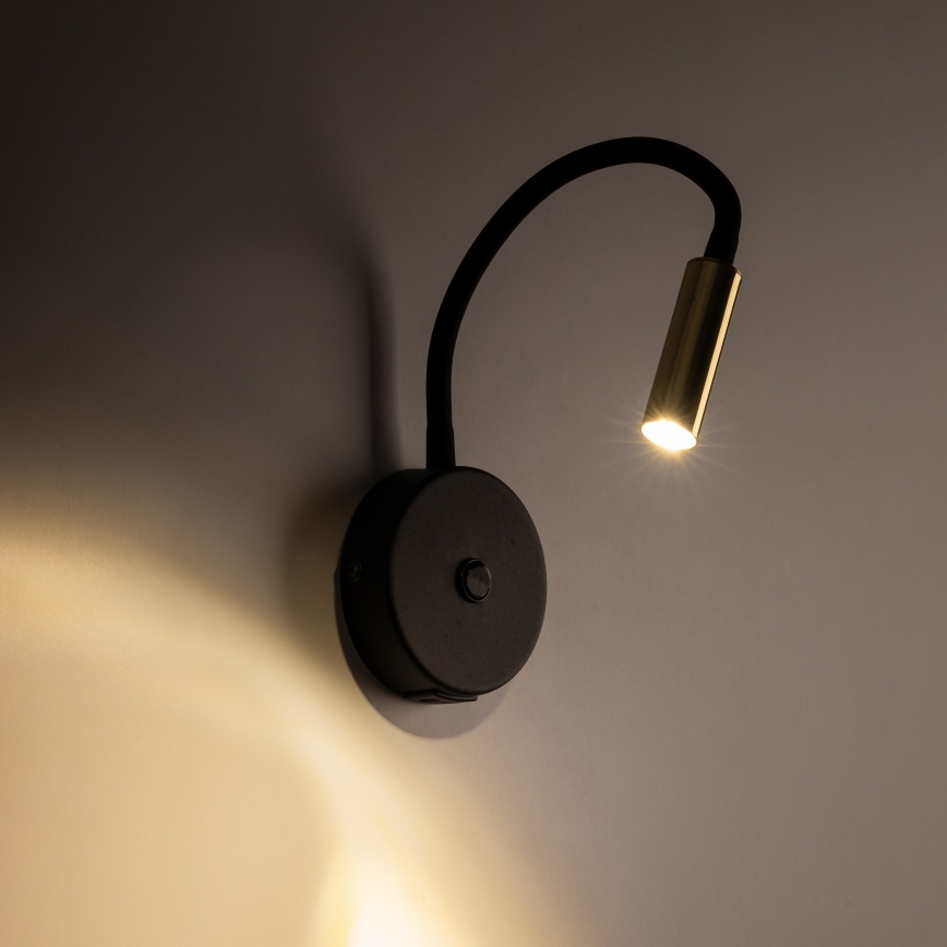 LED Wall lamp with USB port LAGOS 1xG9/3W/5V 4000K black/gold