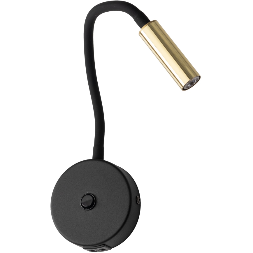 LED Wall lamp with USB port LAGOS 1xG9/3W/5V 4000K black/gold