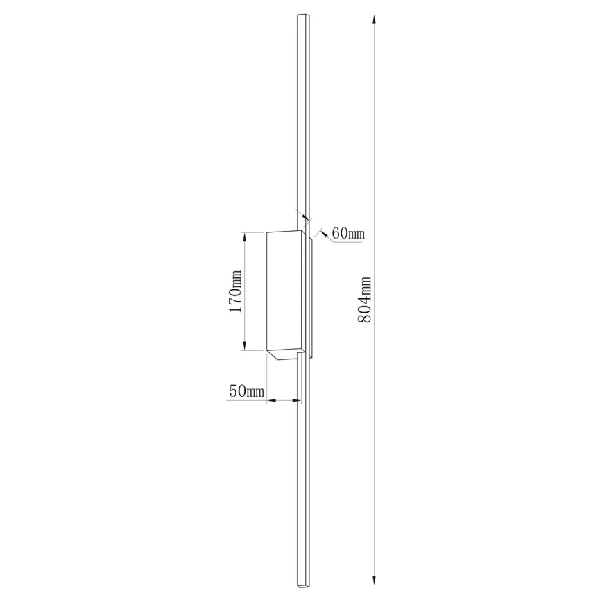LED Wall Light AISHA LED/12W/230V 4000K 80 cm black