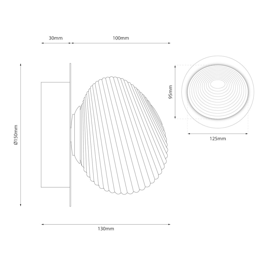 LED Wall light BOLLA LED/3W/230V gold