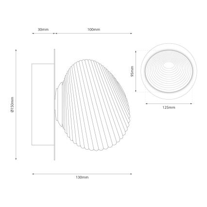 LED Wall Light BOLLA LED/3W/230V gold/smoked beige