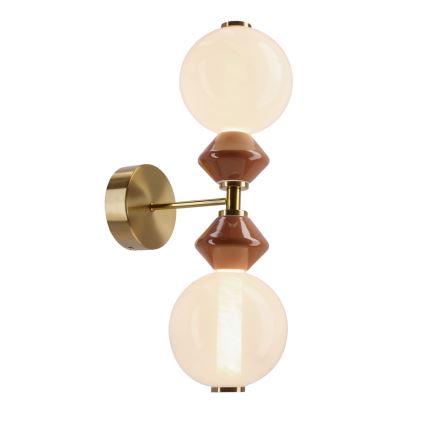 LED Wall Light FLORES 2xLED/5W/230V Gold/Brown