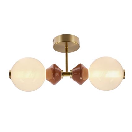 LED Wall Light FLORES 2xLED/5W/230V Gold/Brown
