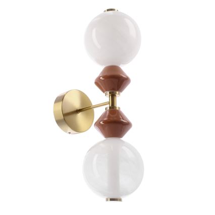 LED Wall Light FLORES 2xLED/5W/230V Gold/Brown