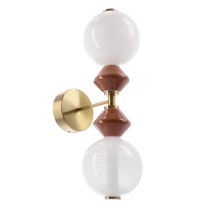 LED Wall Light FLORES 2xLED/5W/230V Gold/Brown