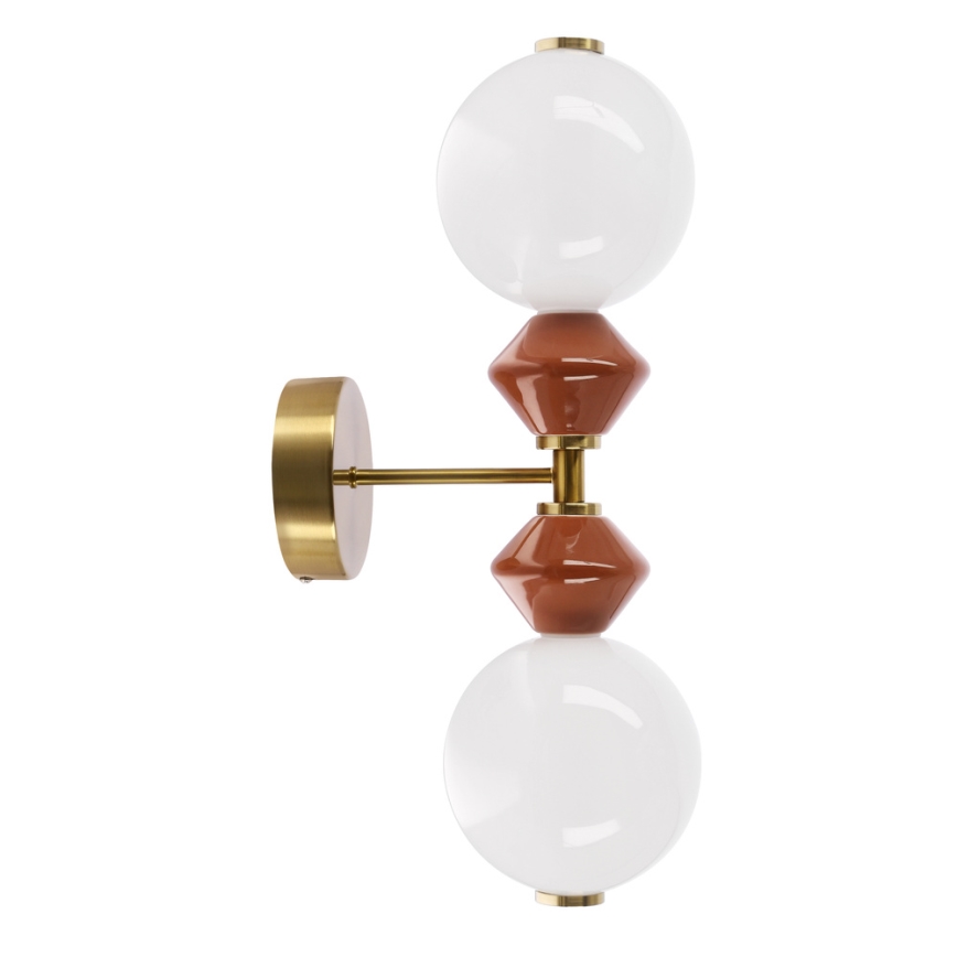 LED Wall Light FLORES 2xLED/5W/230V Gold/Brown