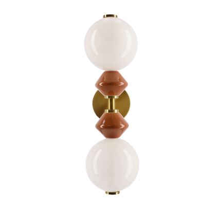 LED Wall Light FLORES 2xLED/5W/230V Gold/Brown