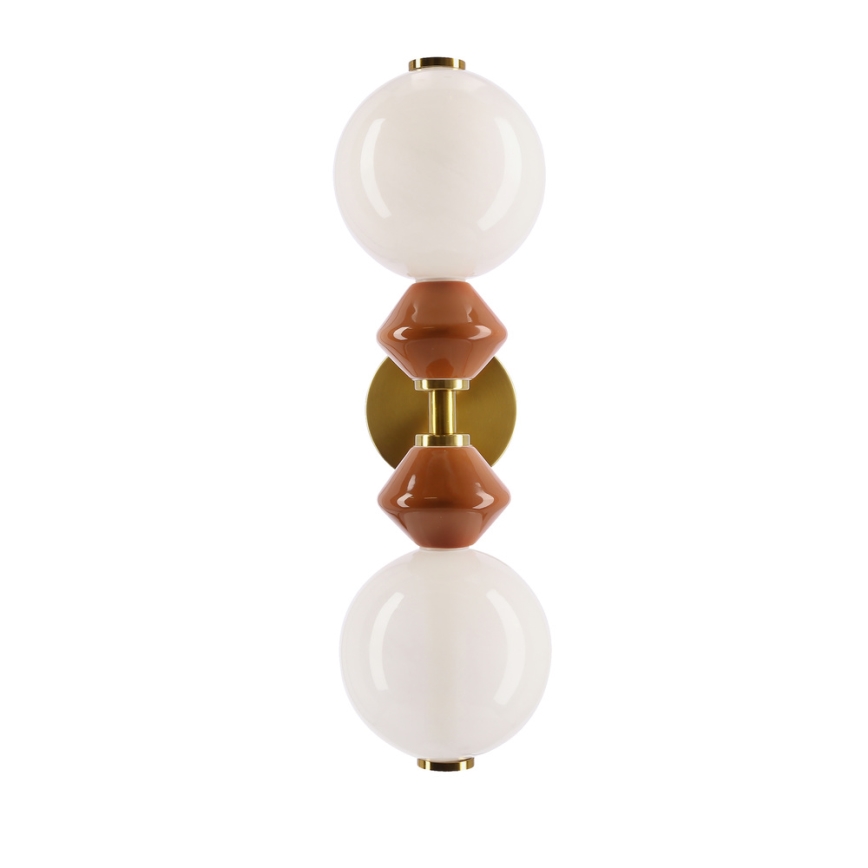 LED Wall Light FLORES 2xLED/5W/230V Gold/Brown