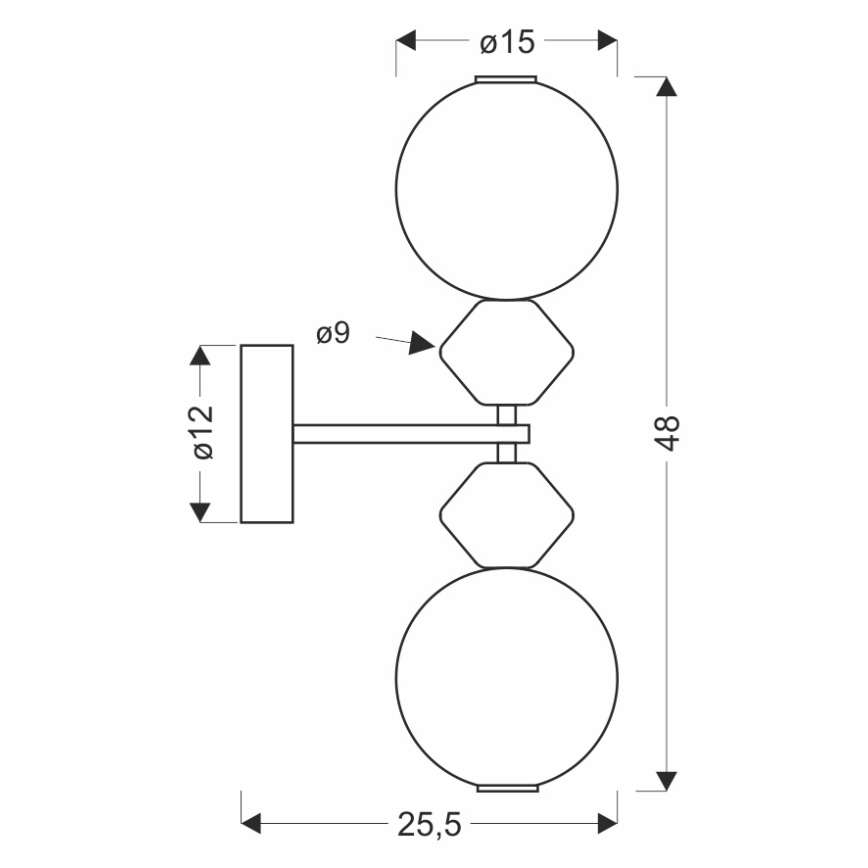 LED Wall Light FLORES 2xLED/5W/230V Gold/Brown