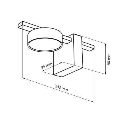 LED Wall light JOY 1xGX53/6W/230V black