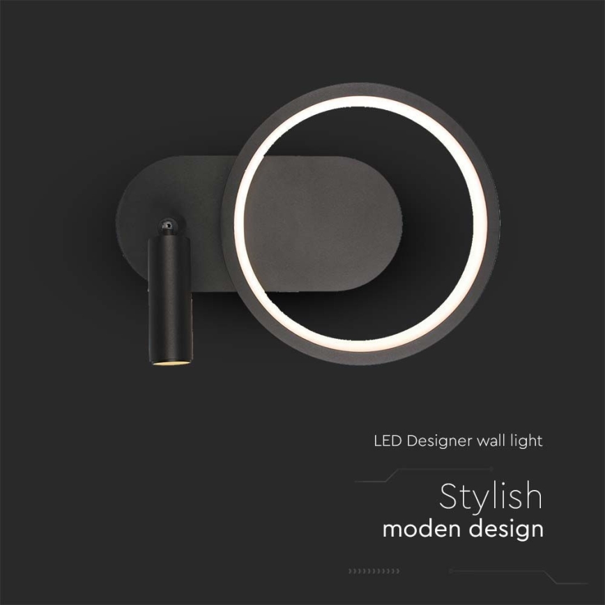 LED Wall light LED/14W/230V 3000K black