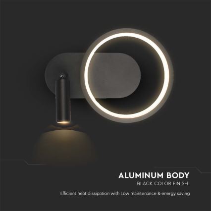 LED Wall light LED/14W/230V 3000K black