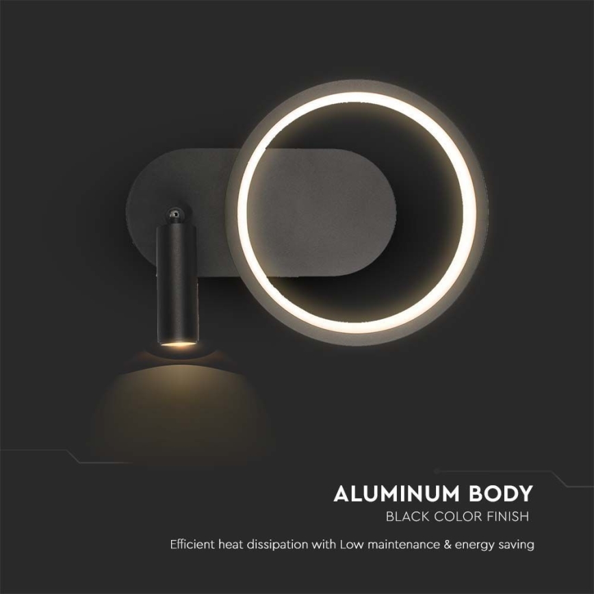 LED Wall light LED/14W/230V 3000K black