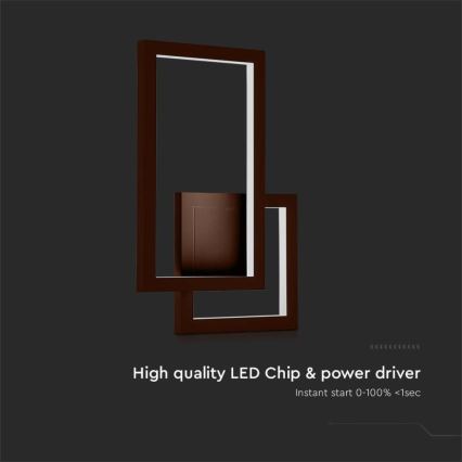 LED Wall light LED/20W/230V 3000K brown
