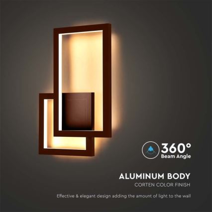 LED Wall light LED/20W/230V 3000K brown