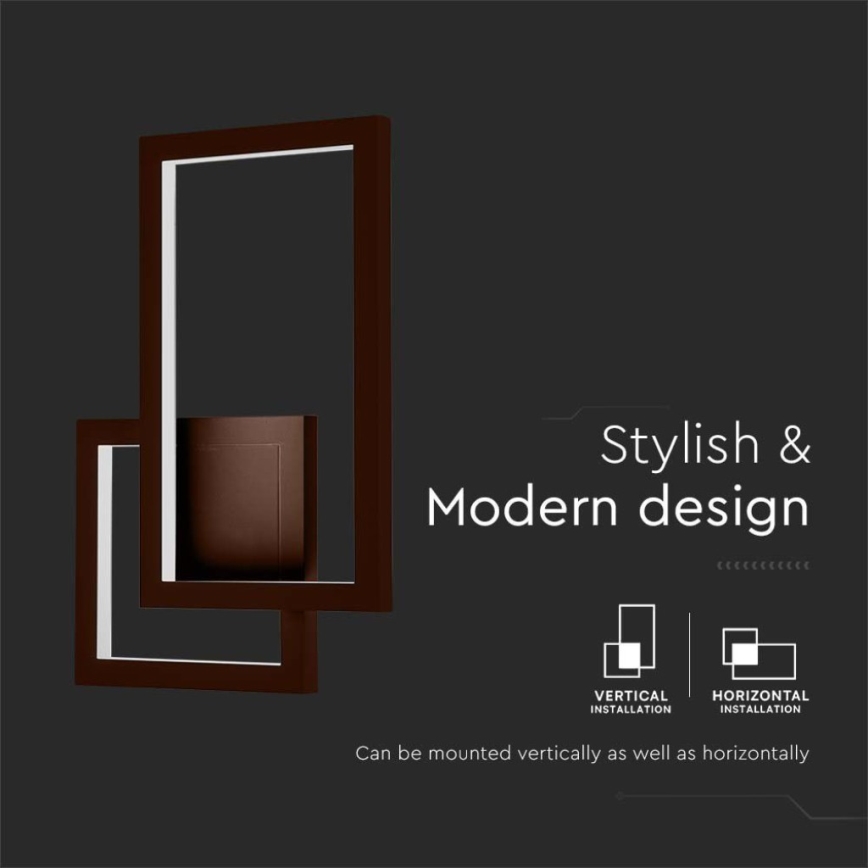 LED Wall light LED/20W/230V 3000K brown