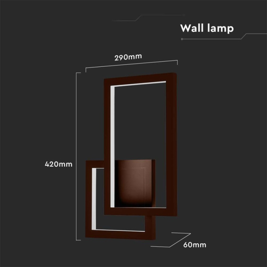 LED Wall light LED/20W/230V 3000K brown