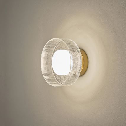 LED Wall light LED/8W/230V 3000K gold/clear