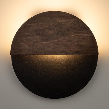 LED Wall light LUNA LED/7W/230V d. 26 cm black/brown
