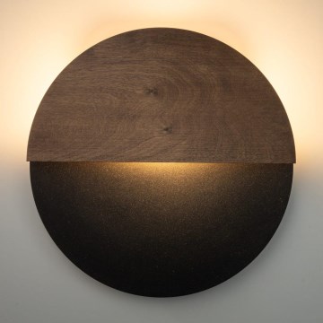LED Wall light LUNA LED/7W/230V d. 36 cm black/brown