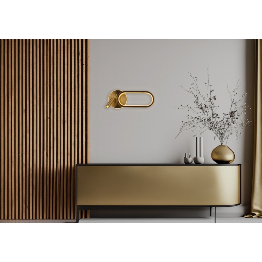 LED Wall light MONET LED/13W/230V + LED/2W 3000/4000/6000K gold