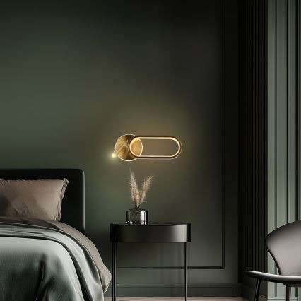 LED Wall light MONET LED/13W/230V + LED/2W 3000/4000/6000K gold
