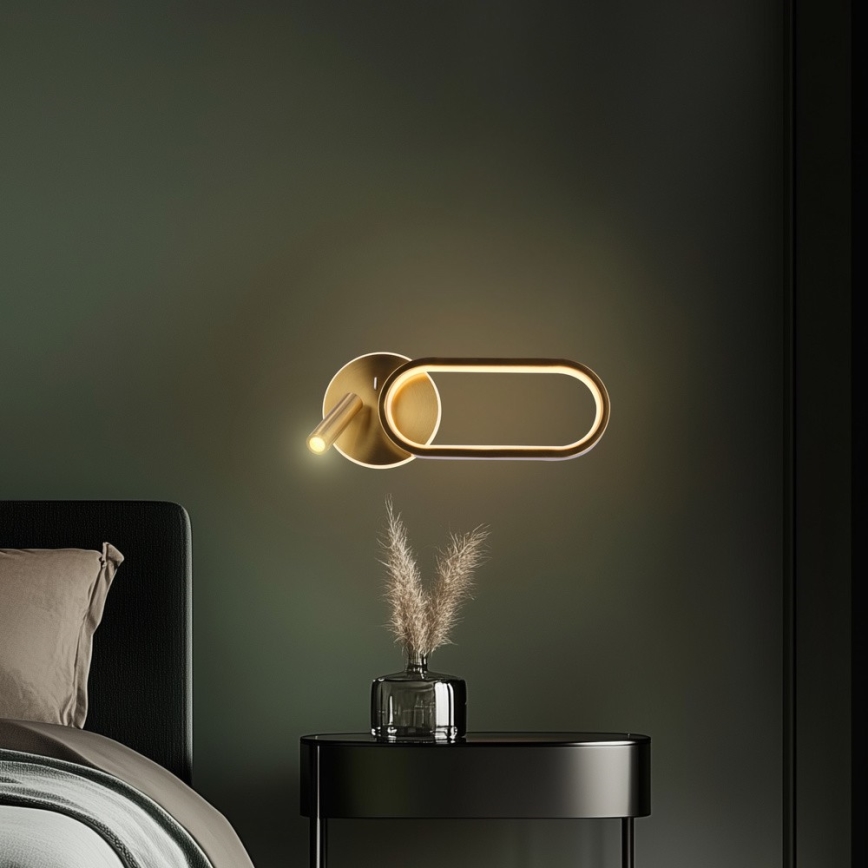 LED Wall light MONET LED/13W/230V + LED/2W 3000/4000/6000K gold