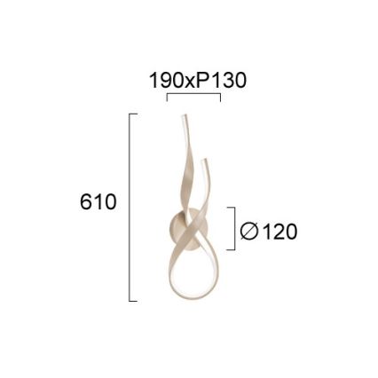 LED Wall Light RIBBON LED/21W/230V, Beige