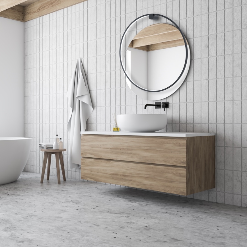 LED Wall Light SATURNO, 46W LED/230V, diam. 80 cm, IP44, Black