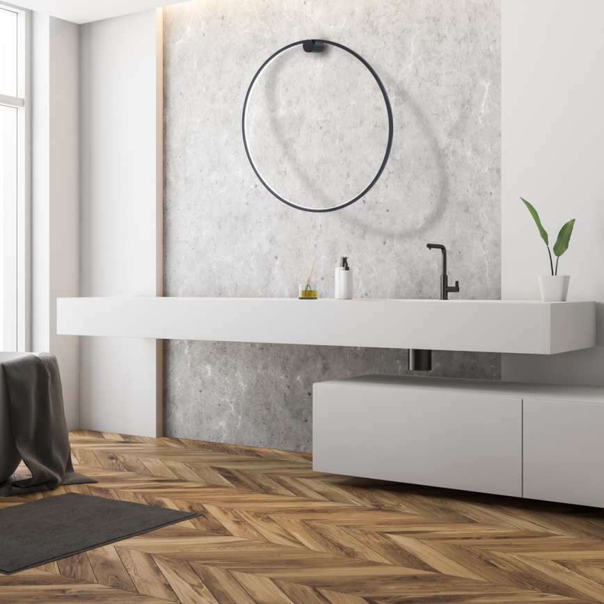 LED Wall Light SATURNO, 46W LED/230V, diam. 80 cm, IP44, Black