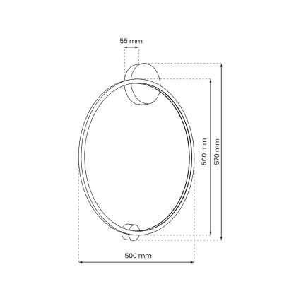 LED Wall light SATURNO LED/25W/230V d. 50 cm IP44 anthracite