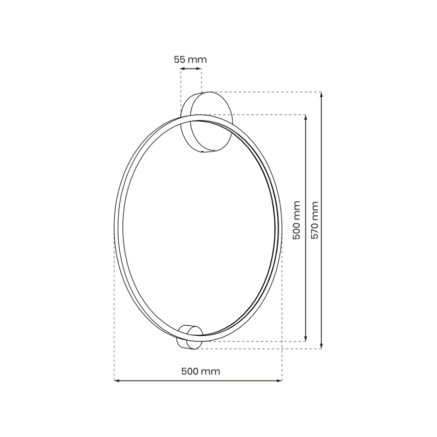 LED Wall light SATURNO LED/25W/230V d. 50 cm IP44 anthracite